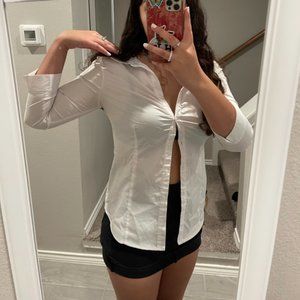 Fitted White Button Up